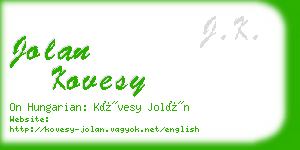 jolan kovesy business card